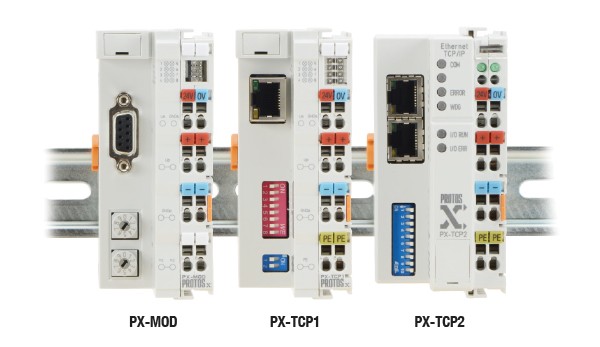 Three ProtosX Modbus couplers
