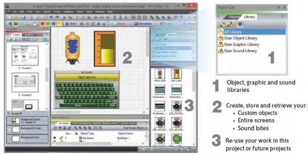 HMI software - object libraries