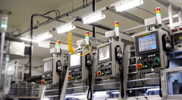 stacklights in warehouse setting