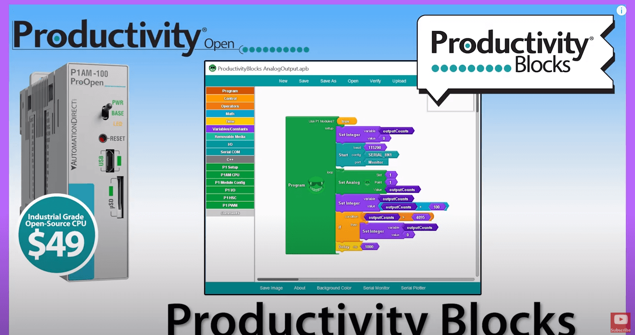 Open-Source Controller: Productivity Blocks Graphical Based Programming