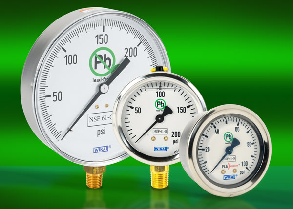 WIKA NSF-certified mechanical pressure gauges
