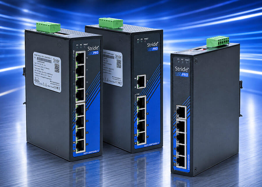 AutomationDirect has added more STRIDE PRO Unmanaged+ industrial Ethernet switches which are a step up from basic unmanaged switches.