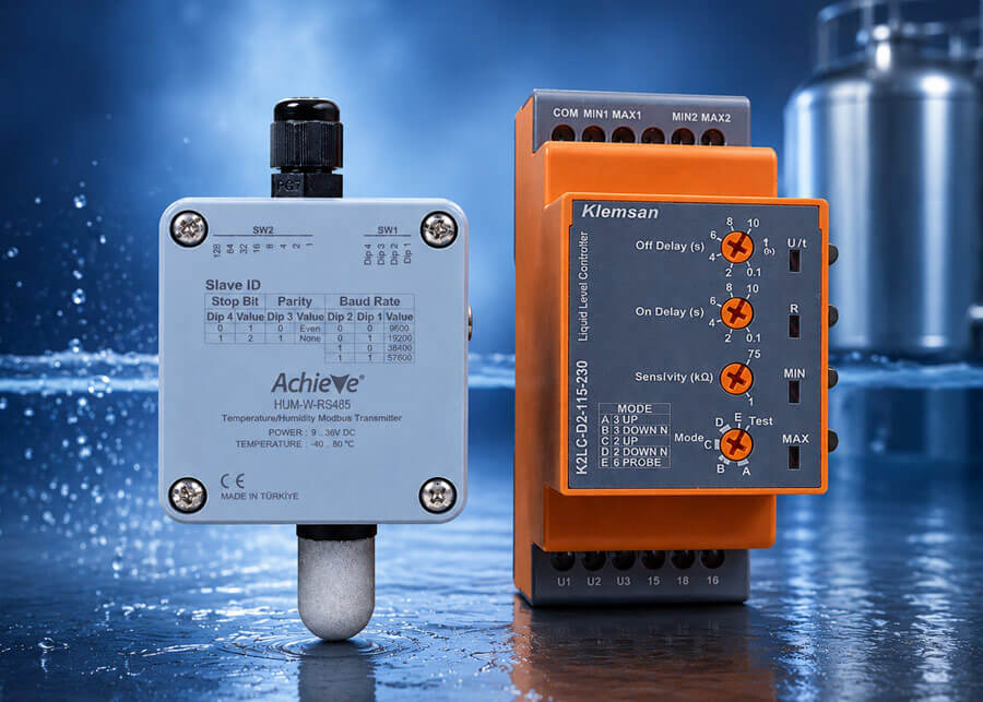 AutomationDirect now offers the Klemsan liquid level controller which provides automated control for tank fill, drain, and water transfer applications using conductive probes with no moving parts. Five selectable operating modes support 2- and 3-probe level control as well as 6-probe transfer systems.