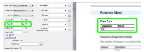 Ethernet/IP Explicit Message Instruction codes