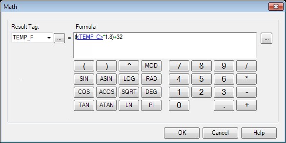 HMI software - Mathematic functions
