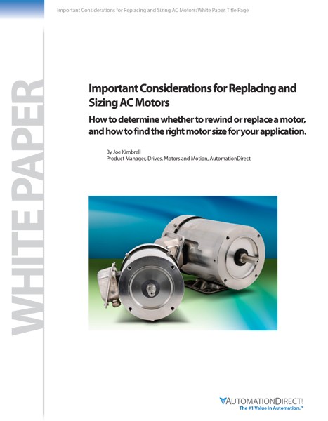 Replacing and Sizing AC Motors