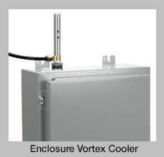 Enclosure temperature vortex cooler