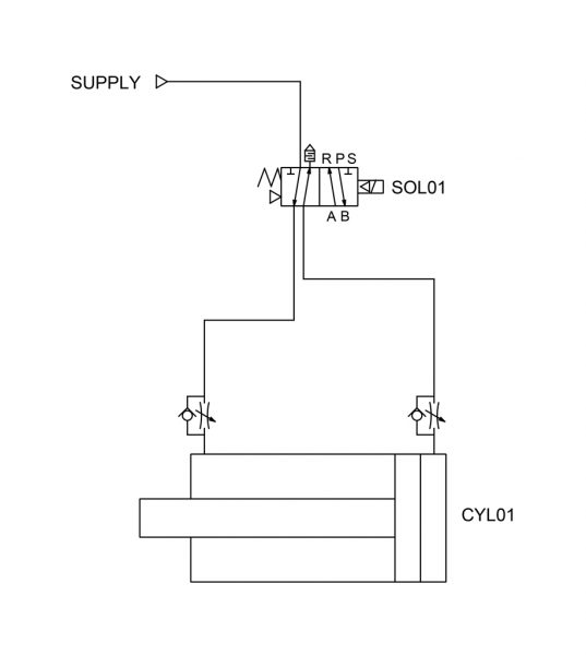 Double-acting cylinder circuits diagram