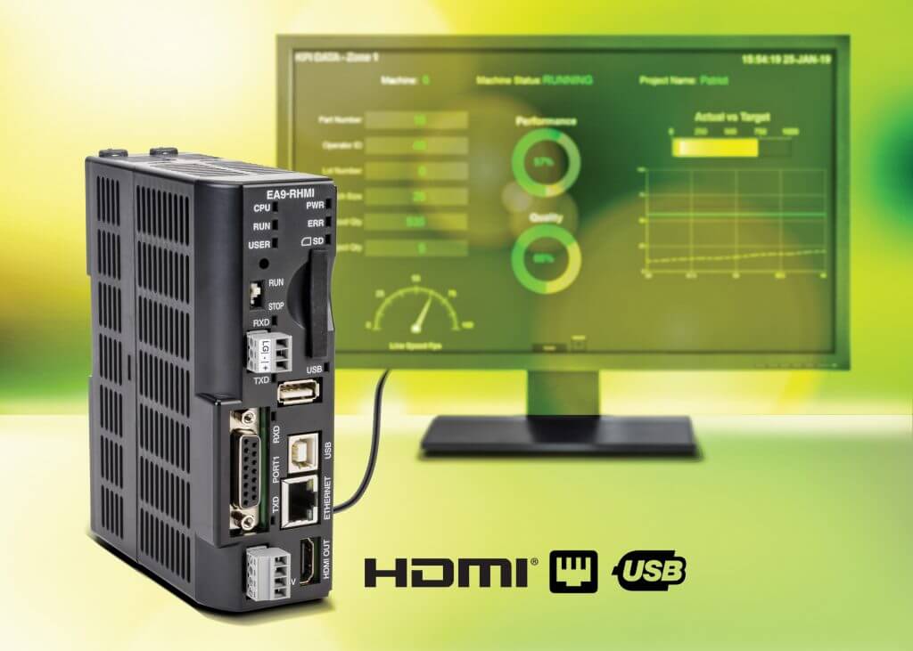 EA9-RHMI Headless HMI image showing connectivity ports and switches