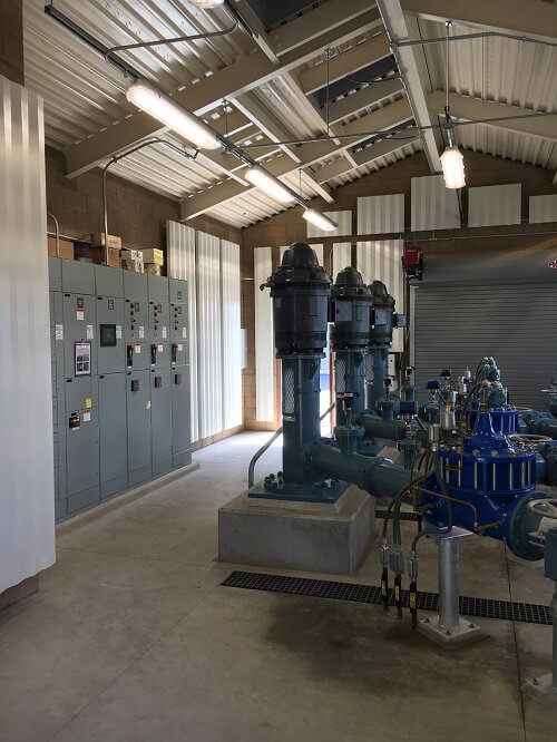 Inside a typical pump station. 