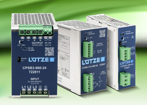 LUTZE DIN rail mounted compact switching power supplies