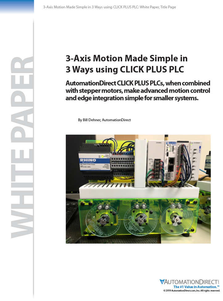 3-Axis Motion Made Simple in 3 Ways using CLICK PLUS PLC cover