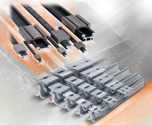 PBC Linear Guide Tracks with Slides and Roller Pillow Block Bearings from AutomationDirect