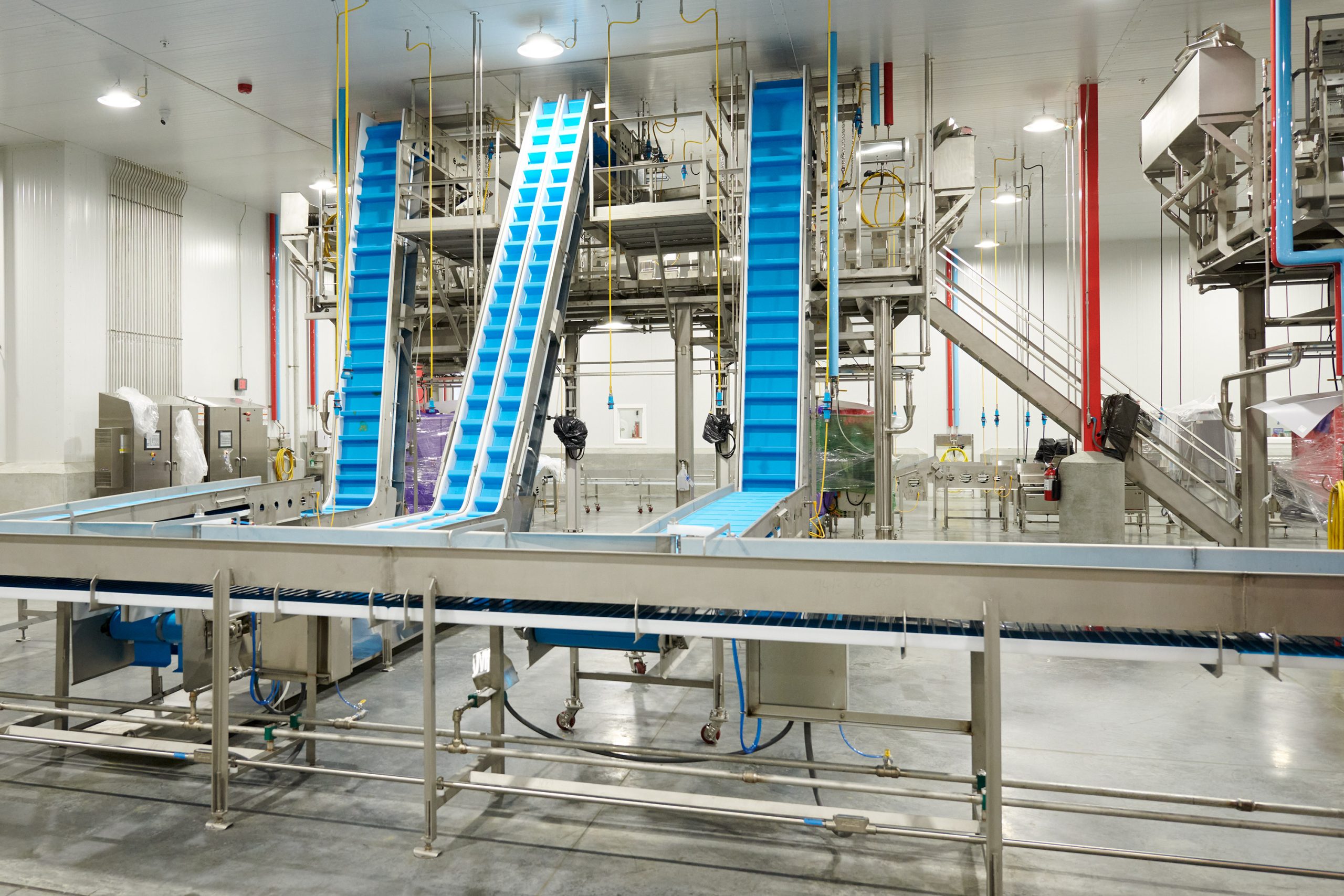  A turn-key automation solution in the food processing industry includes sophisticated controls and sanitary, washdown-resistant designs for cooking equipment, product conveyors and associated utilities such as air exhaust and wet well systems.