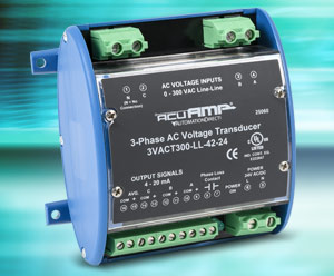 AcuAMP 3-Phase Voltage Transducers and Large Aperture Ground Fault Sensors